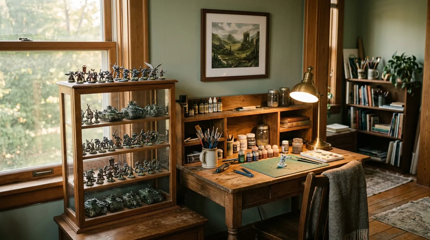 The hobby room, made deliberate.