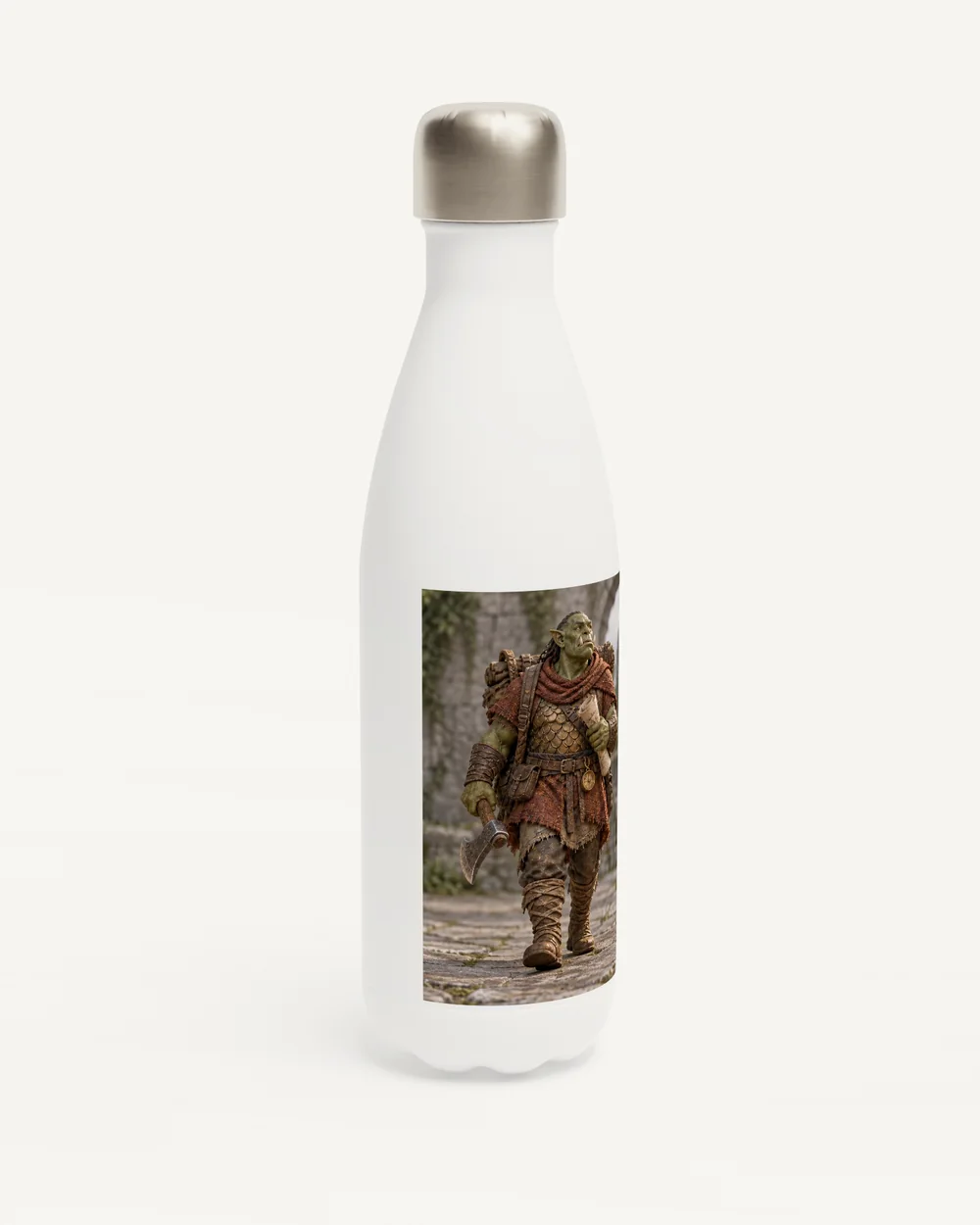 Water bottles, shown with example artwork
