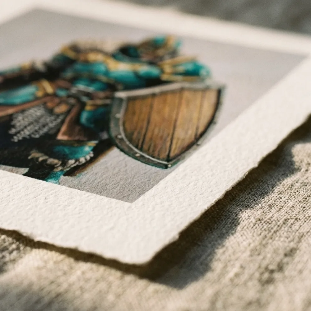 Print on thick archival cotton paper, close up